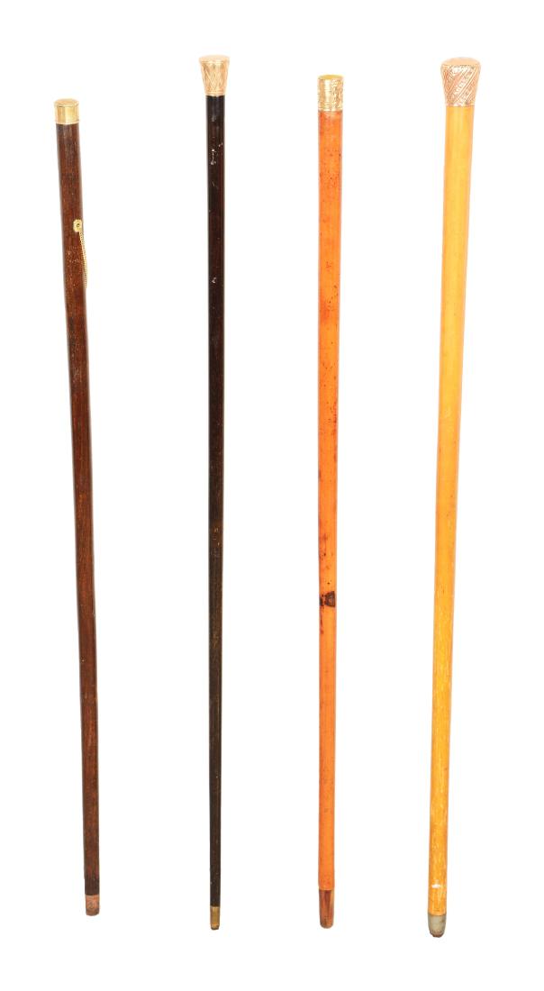 Lot Of 4: Gold Filled Walking Sticks. (1 of 6)