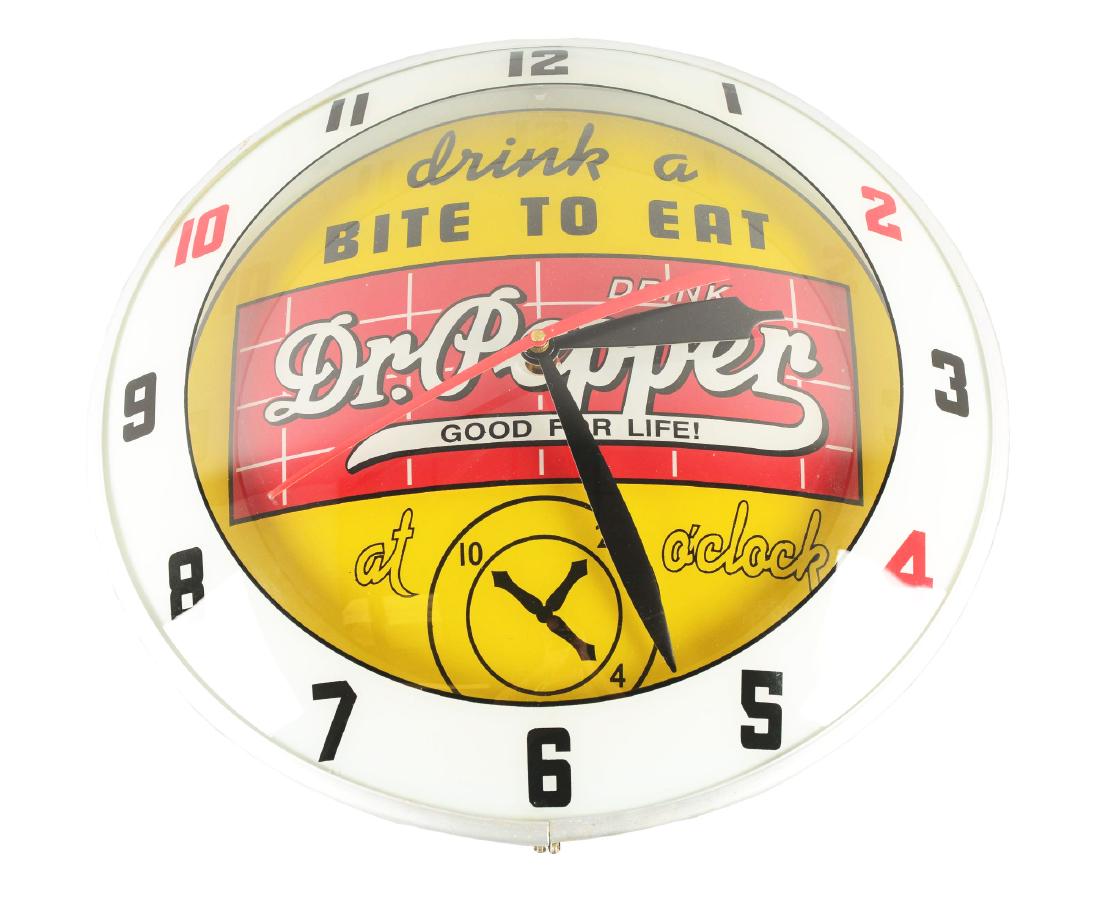 Repro.Double Bubble Drink Dr. Pepper Advertising Clock.