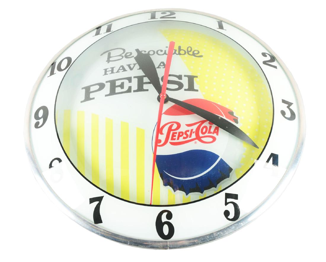 Double Bubble Pepsi "Be Sociable" Advertising Clock. (1 of 2)