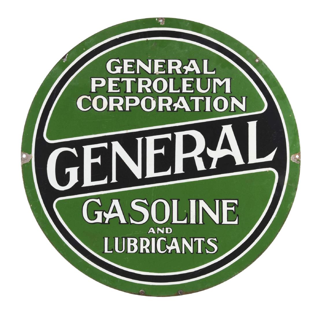 General Petroleum Gasoline & Lubricants Porcelain Sign. (1 of 2)