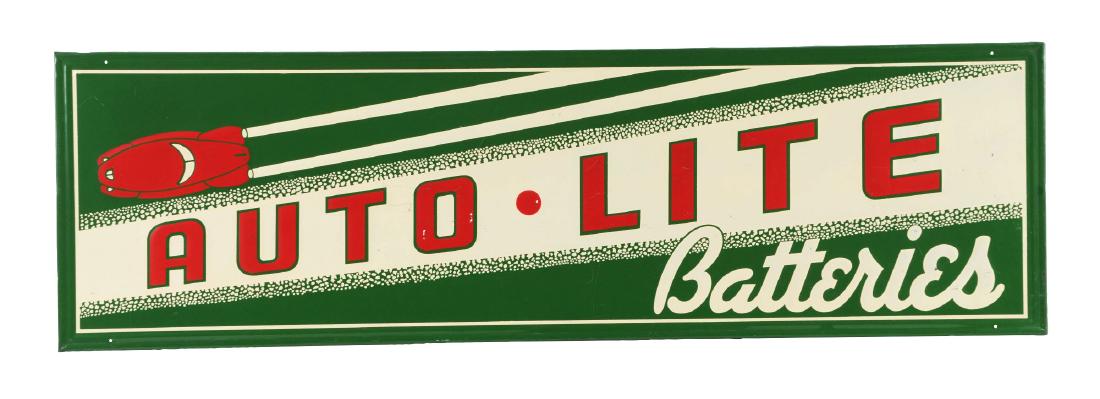 Auto Lite Batteries Embossed Tin Sign. (1 of 2)