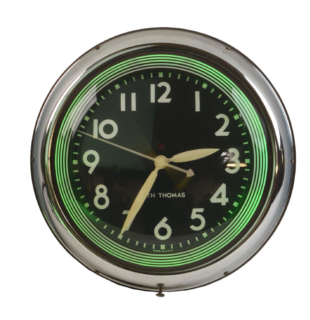 Seth Thomas Neon Glass Face Clock. (1 of 2)