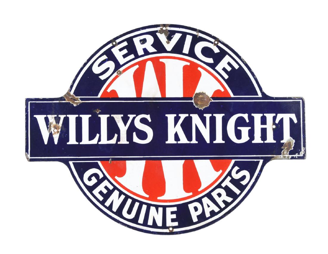 Willys Knight Service & Genuine Parts Porcelain Sign. (1 of 3)