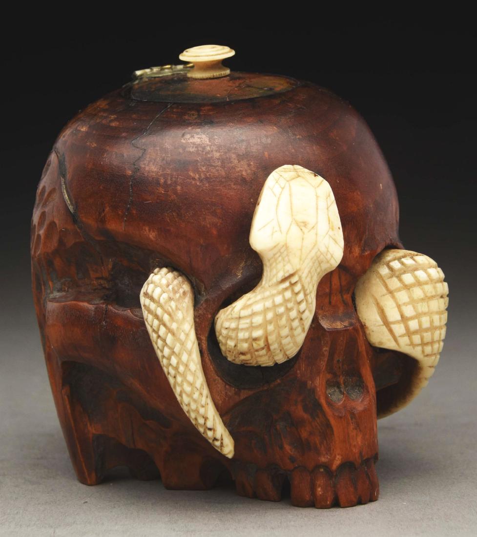 19th Century Japanese Skull & Snake Inkwell. (1 of 6)