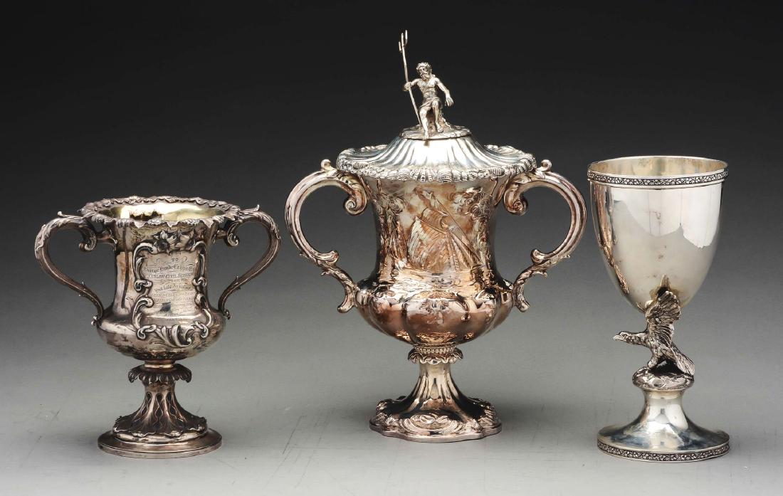 Three English Silver Trophy Cups. (1 of 1)