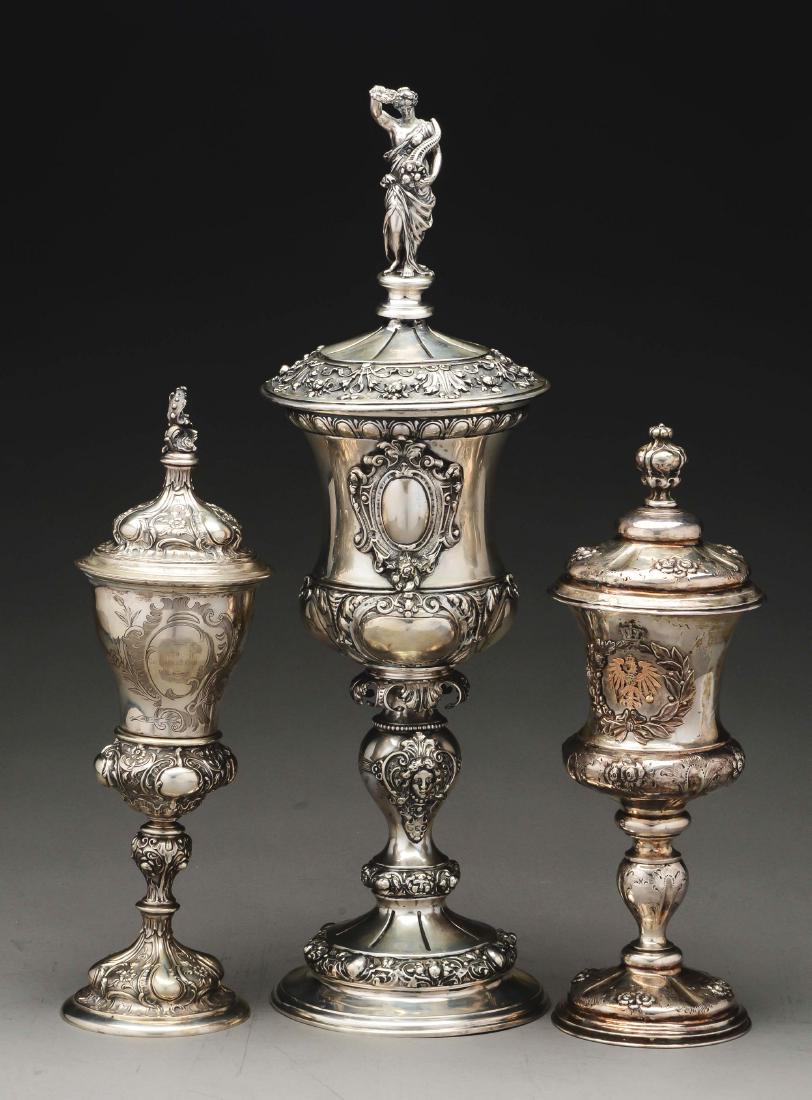 Three Continental Silver Covered Cups. (1 of 6)