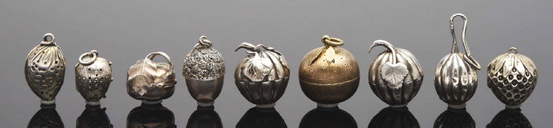 Lot of 9: Antique Vinaigrettes. (1 of 1)