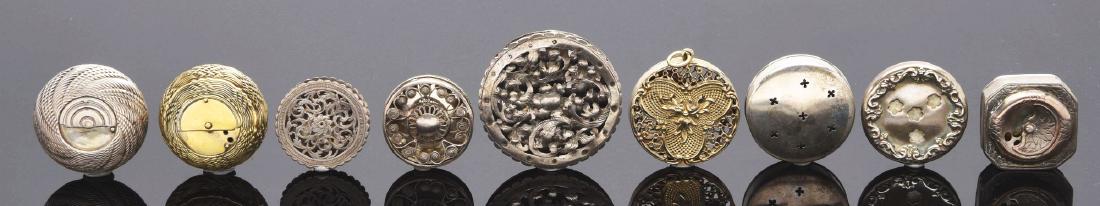 Lot of 9: Steel & Sterling Pomanders. (1 of 1)