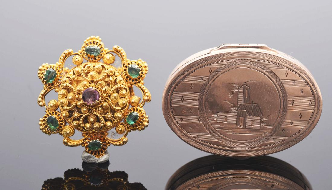 Lot of 2: 14K Yellow Gold Antique Vinaigrettes. (1 of 5)