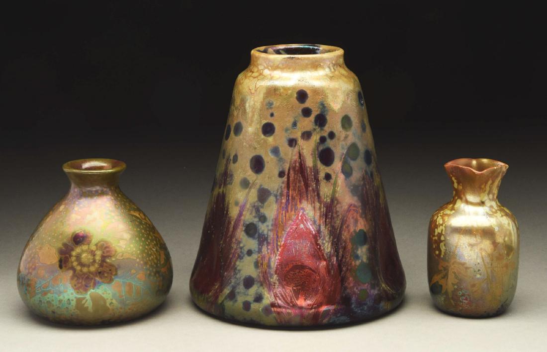 Three Clement Massier Vases. (1 of 2)