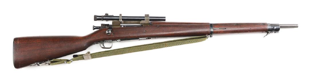 (C) Outstanding "Z" Series Remington 1903-A4 Sniper: Absolutely fantastic high original condition specimen of a Remington 1903-A4 World War II sniper rifle with Weaver M73B1 scope. Marked on left side of receiver "U.S. REMINGTON MODEL 03-A3" wth "R.A."