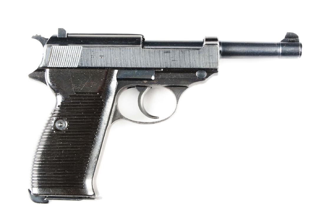 (C) Nazi Marked German Spreewerke cyq P.38: Manufactured for the German Army in World War Two. Features include round barrel with adjustable blade front sight and fixed U notch rear sight. it is a recoil, locked breech, hammer fired semi-automa