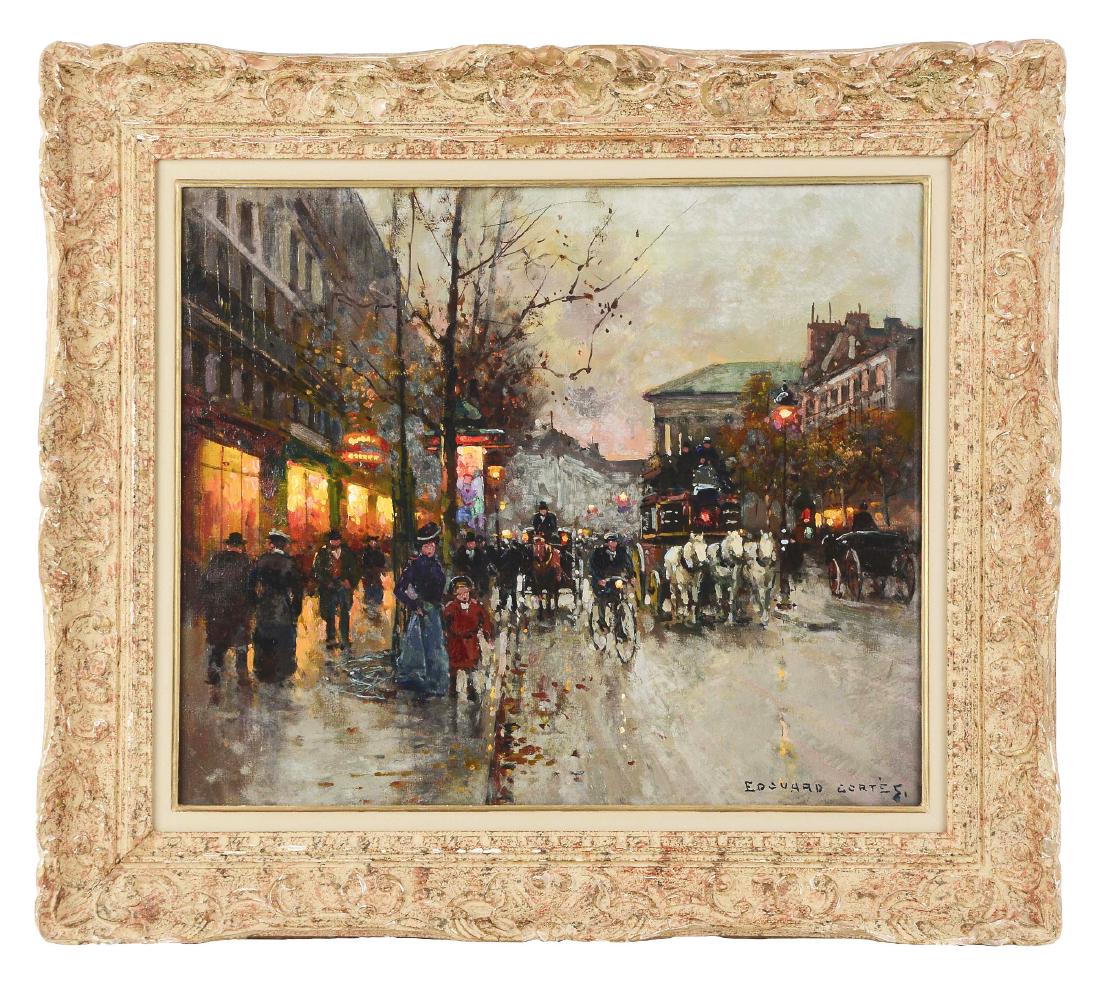 Edouardo Leon Cortes.: Very fine, untouched condition in the original frame. Note: On verso canvas frame is marked "1960 H W Neuman Paris". Provenance: Purchased in Paris, France in 1960 by the current owner.Dates: (French 