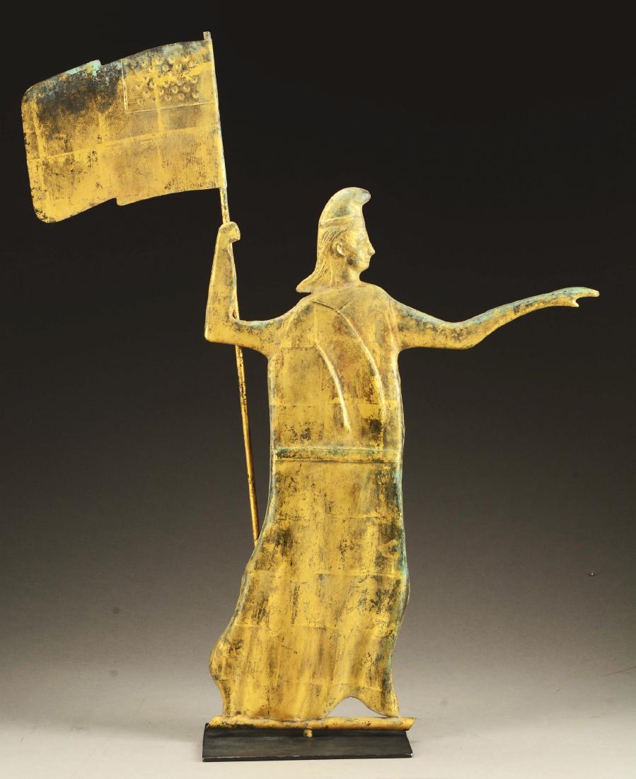Fine Large Goddess Of Liberty Copper Weathervane.