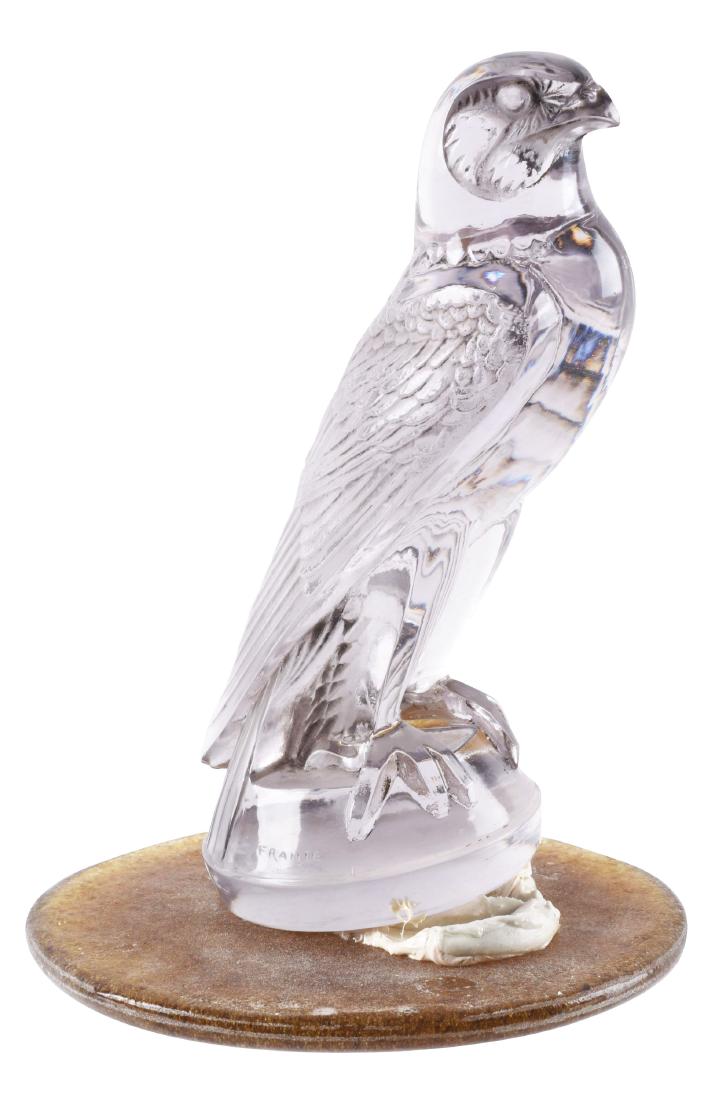 R. Lalique Amethyst Falcon Mascot Hood Ornament. (1 of 3)