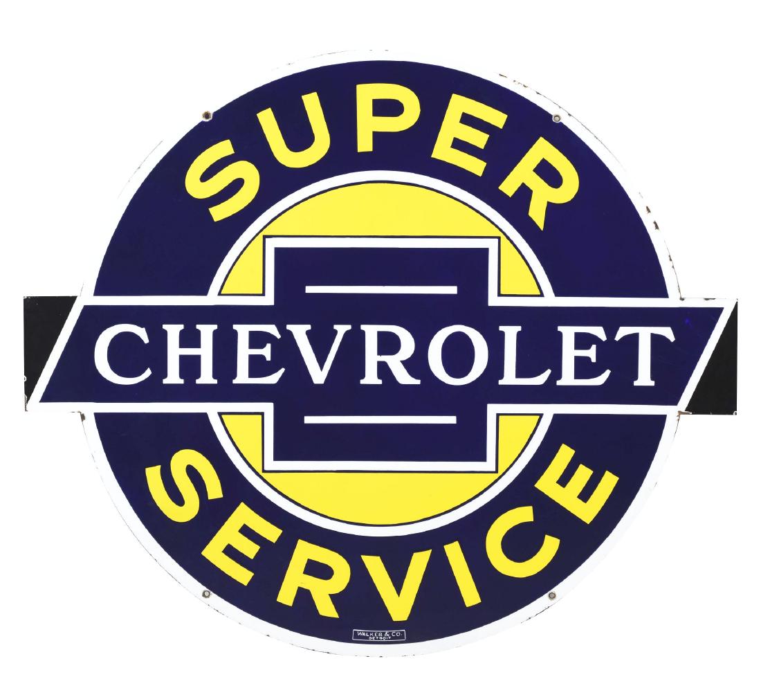 Outstanding Chevrolet Super Service Porcelain Sign with (1 of 4)