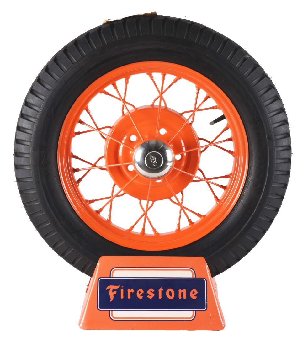 Firestone Tire Stand Store Display with Firestone Tire. (1 of 2)
