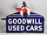 Goodwill Used Cars Die-Cut Porcelain Dealership Sign On - 2