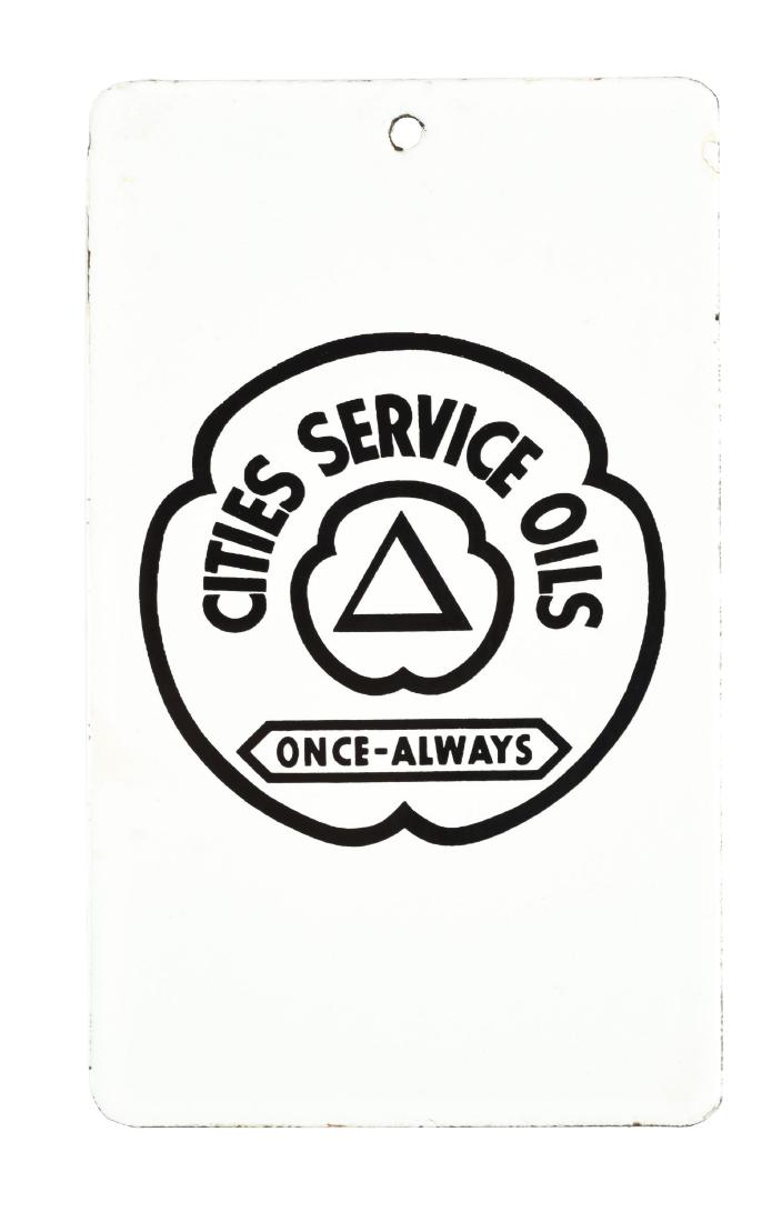 Cities Service Oil Prover & Testing Porcelain Sign. (1 of 2)