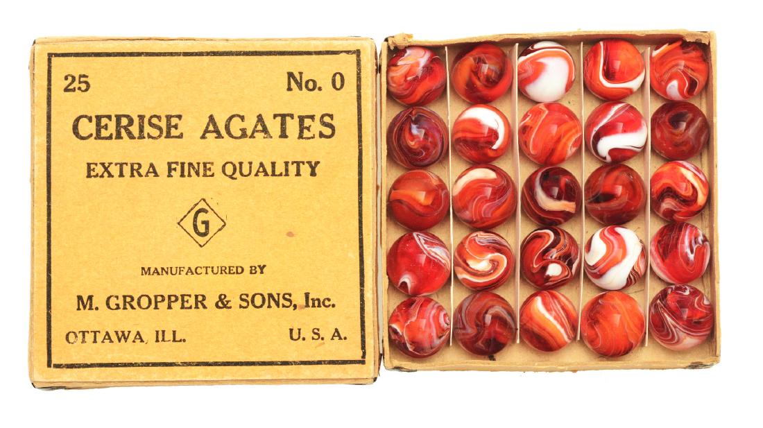 No. 0 Cerise Agate Box. (1 of 1)