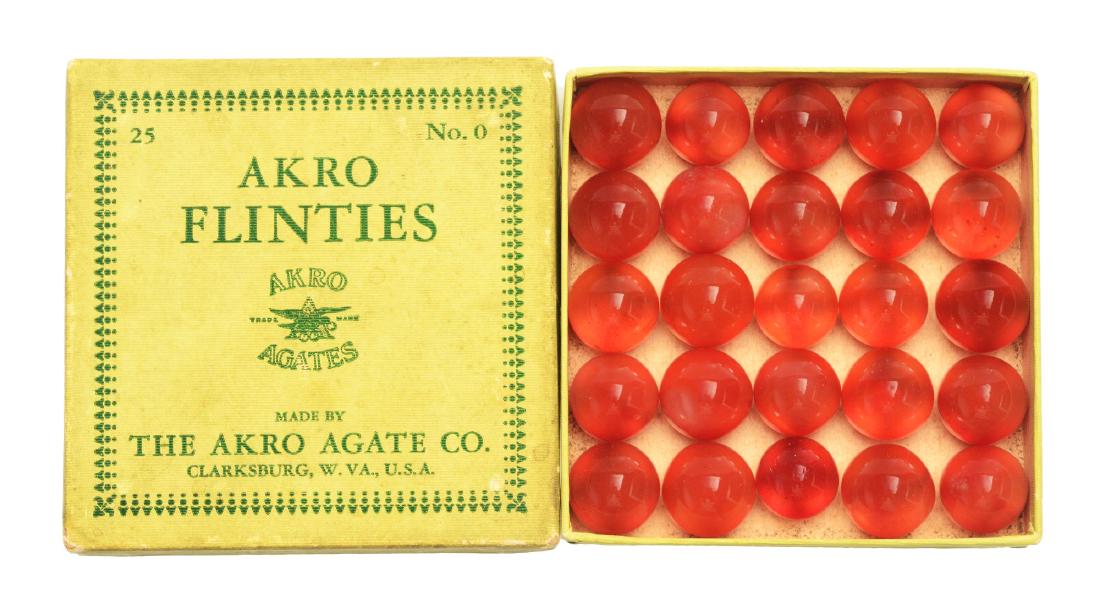 Akro Agate 25 Count Flinties No. 0 Box Set. (1 of 1)