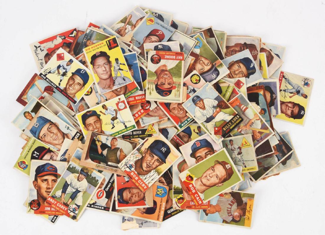 Lot of Approximately 100 1950's Baseball Cards. (1 of 1)