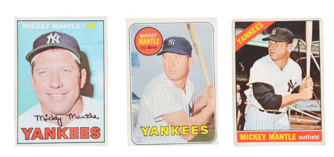 Lot of 3: 1960's Topps Mickey Mantle Baseball Cards. (1 of 1)