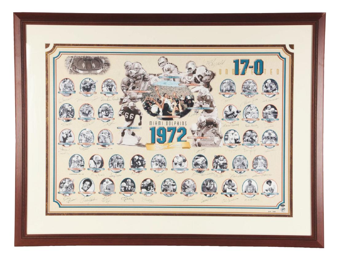 Miami Dolphins Undefeated Season Autographed Collage (1 of 10)