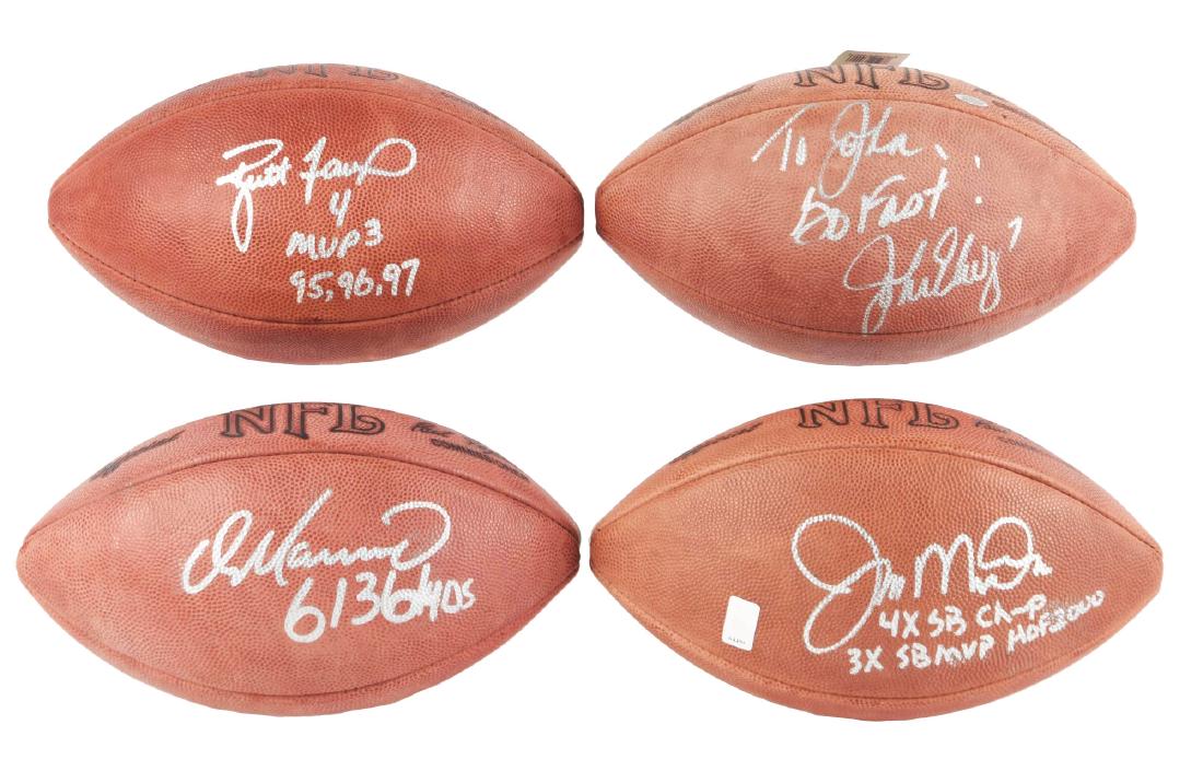 Lot Of 4: NFL Autographed Quarterback Footballs In (1 of 3)