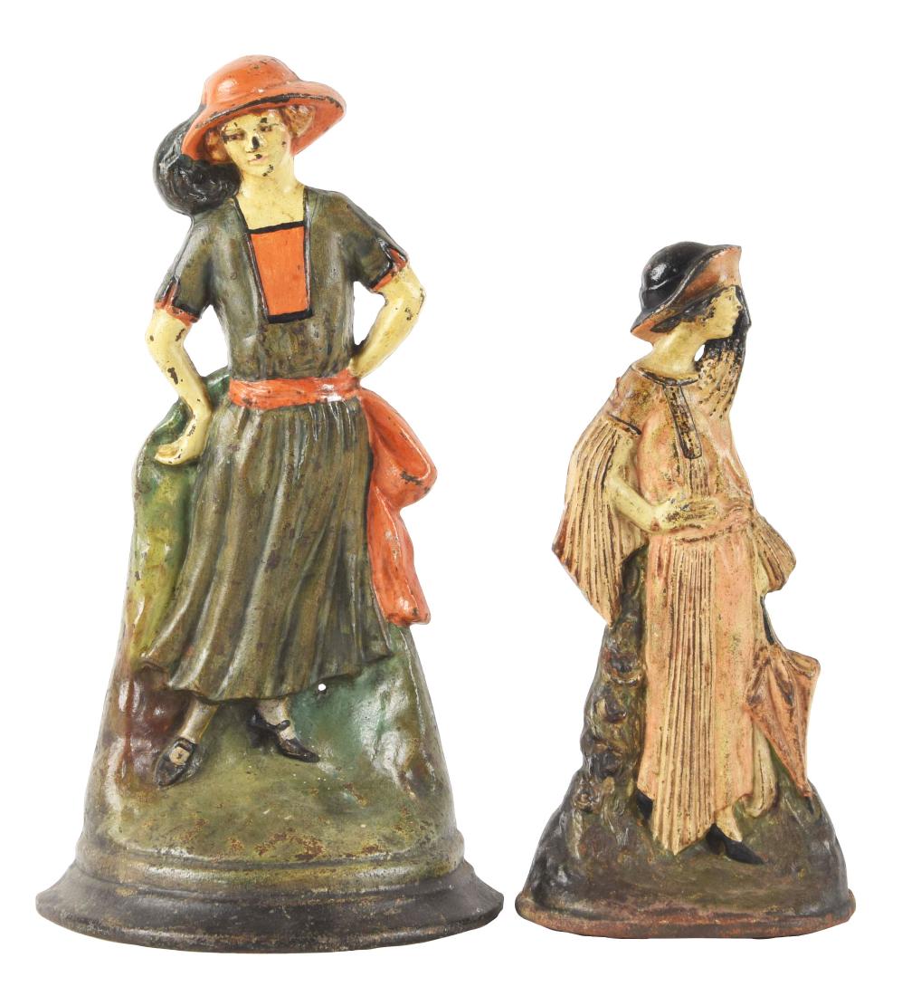 Lot Of 2: Cast Iron Figural Lady Doorstops. (1 of 2)