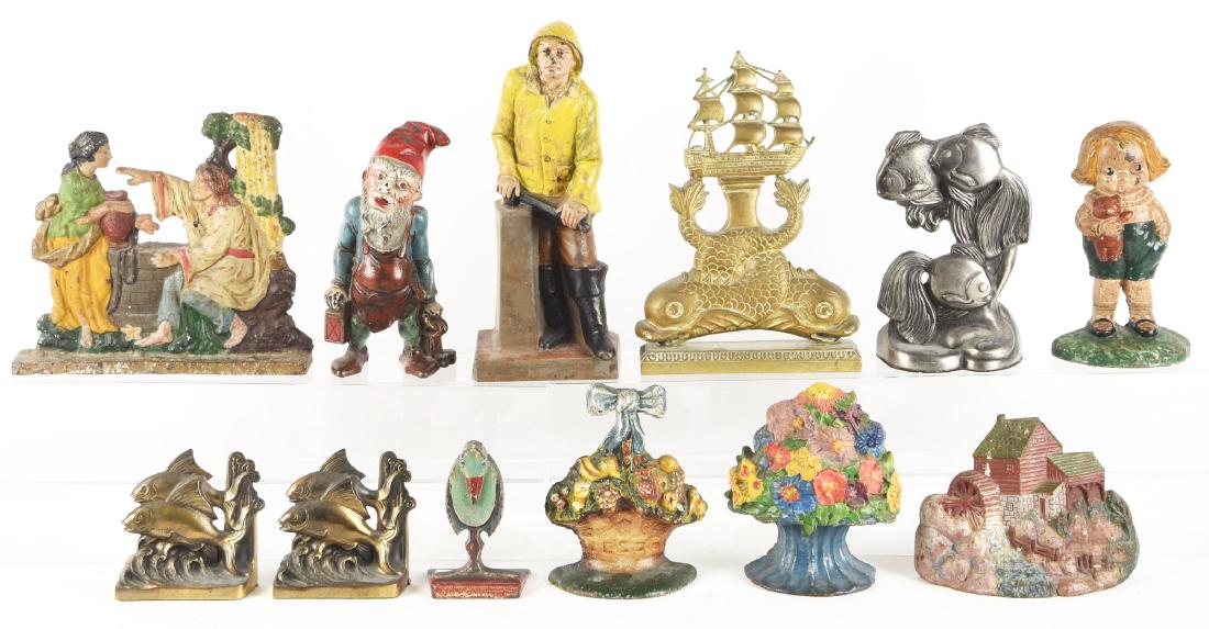 Lot of 11: Cast Iron Assorted Figural Doorstops & (1 of 1)