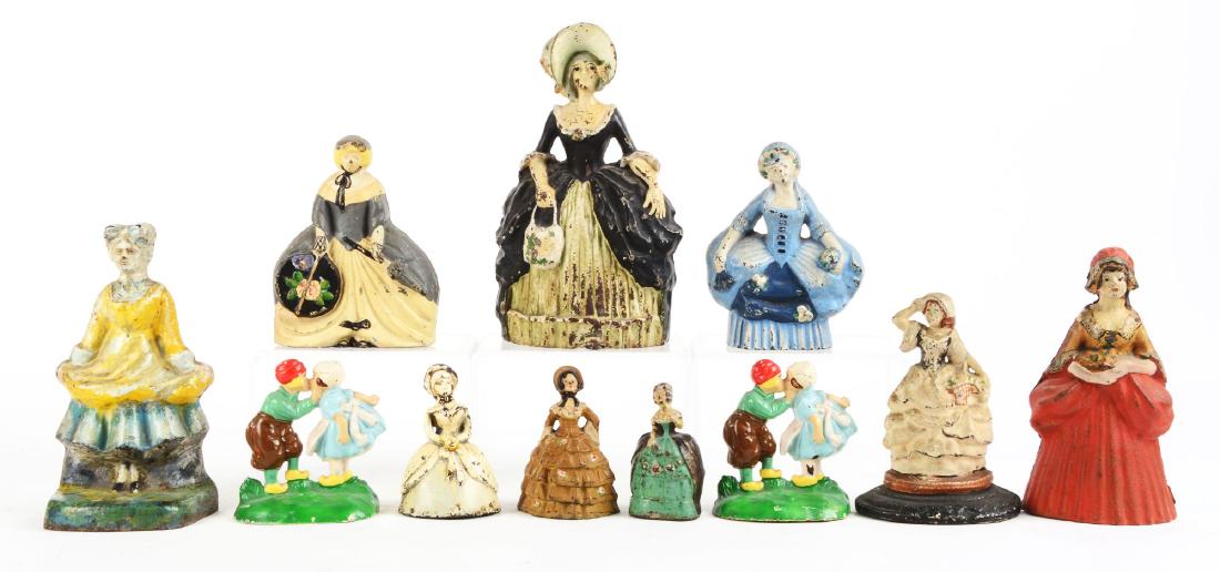 Lot of 10: Cast Iron Women Doorstops & Bookends. (1 of 1)