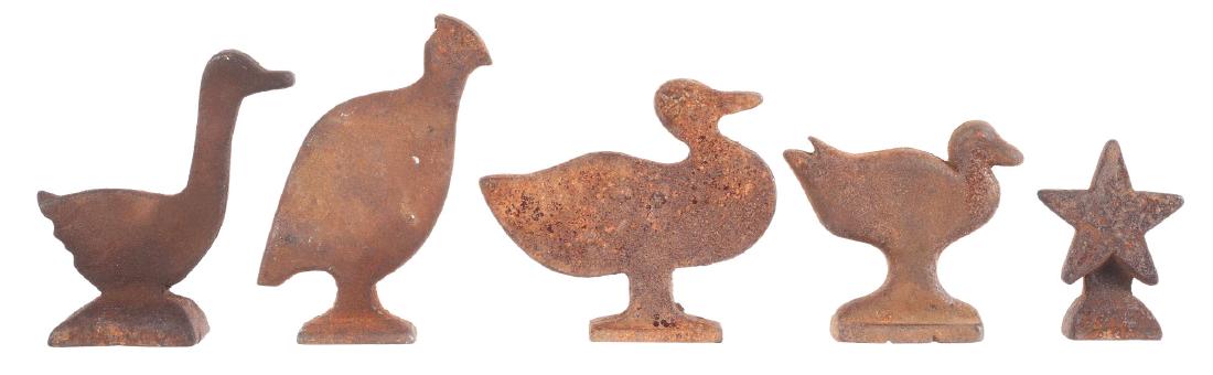 Lot of 5: Cast Iron Animal Shooting Gallery Targets. (1 of 2)
