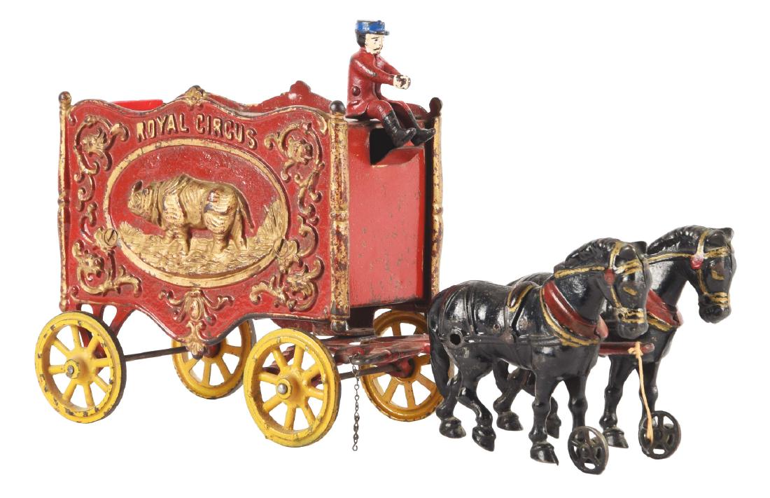 Cast Iron Hubley Royal Circus Rhino Cage. (1 of 2)