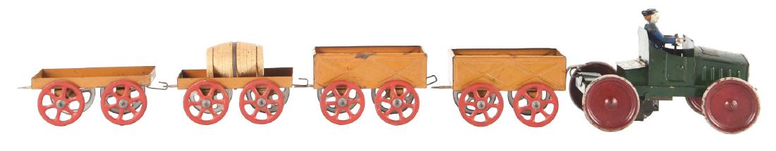 Lot Of 5: French Tin Litho Wind-Up Auto Gash Transports (1 of 2)