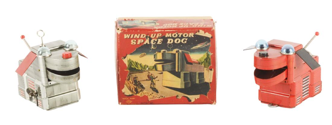 Lot of 2: Japanese Tin Litho Space Dog Toys. (1 of 2)