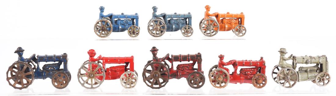 Lot Of 8: Cast Iron Toy Tractors. (1 of 2)