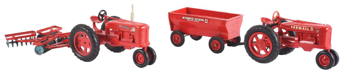 Lot Of 2: Plastic Farmall Toy Tractors Pulling (1 of 2)
