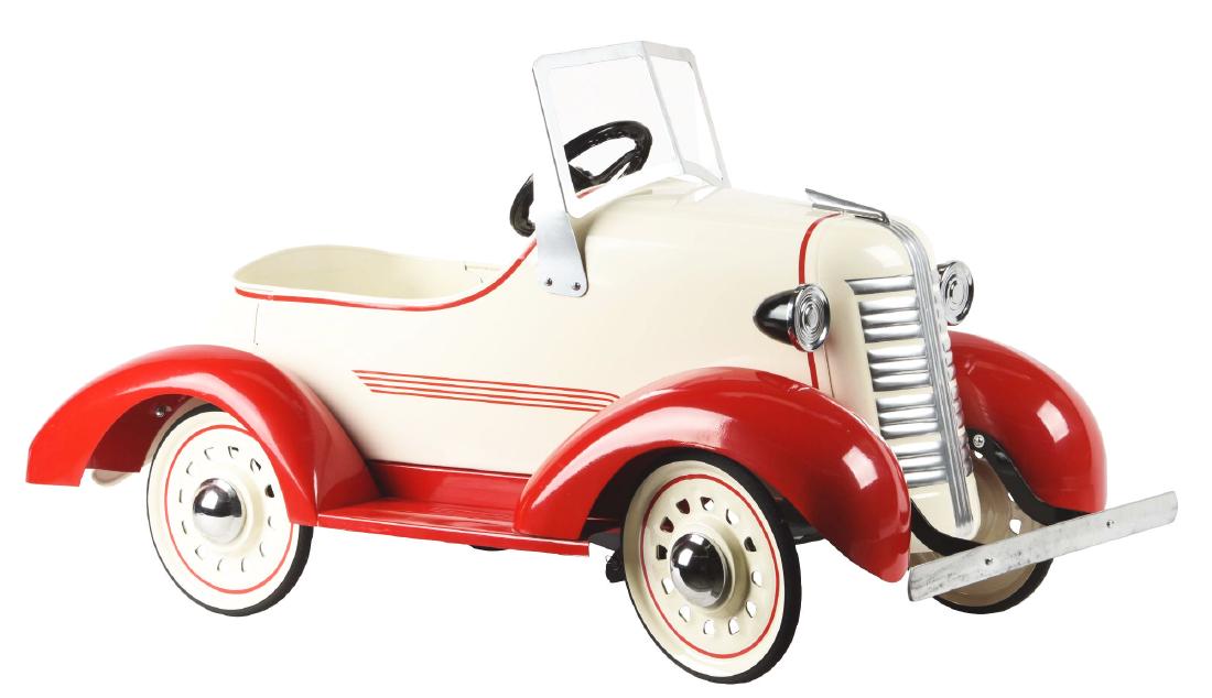 American-Made Pressed Steel Pre-War Pedal Car. (1 of 2)