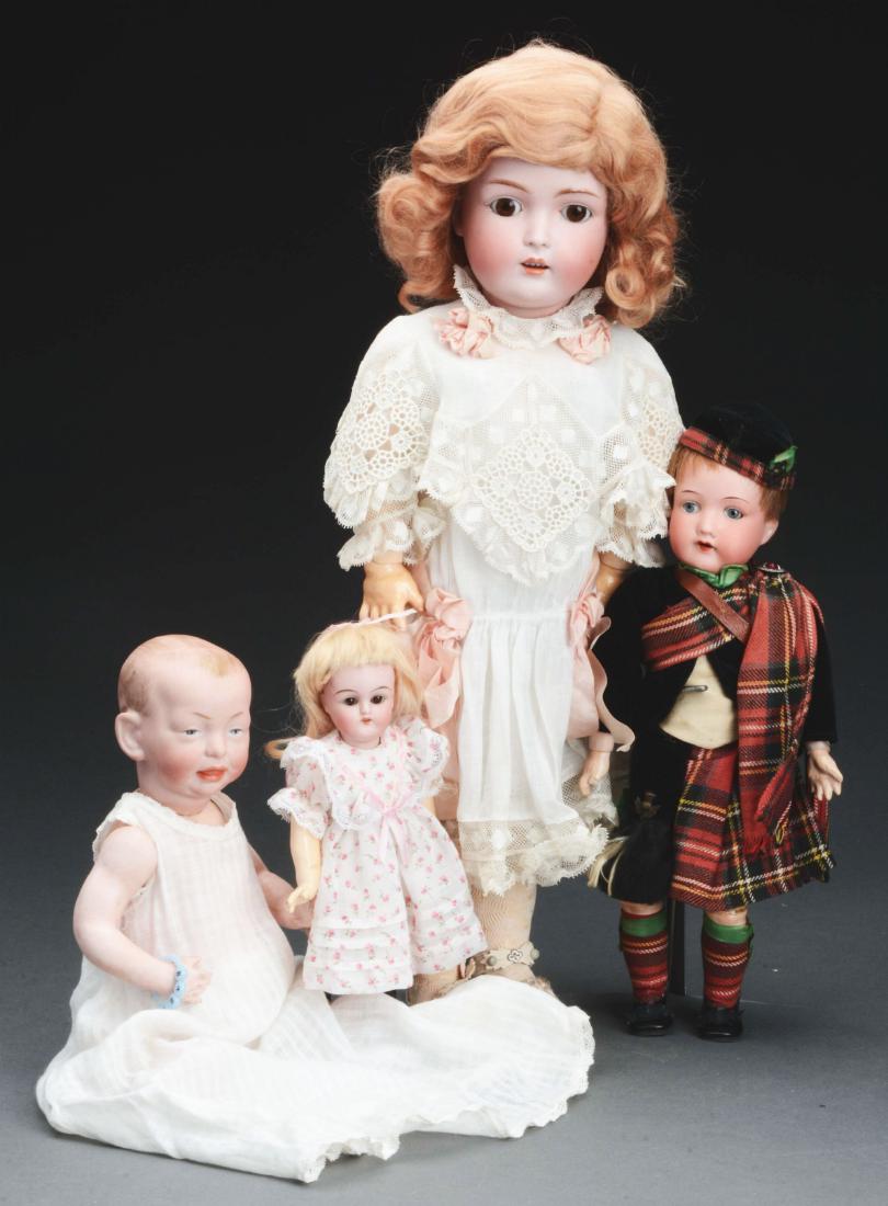 Lot Of 4: German Bisque Head Dolls. (1 of 5)