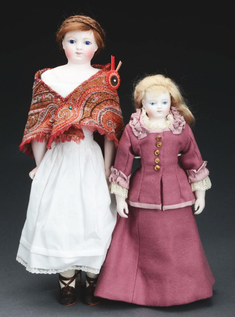 Lot Of 2: Bisque Shoulder Head French Fashion Dolls. (1 of 3)