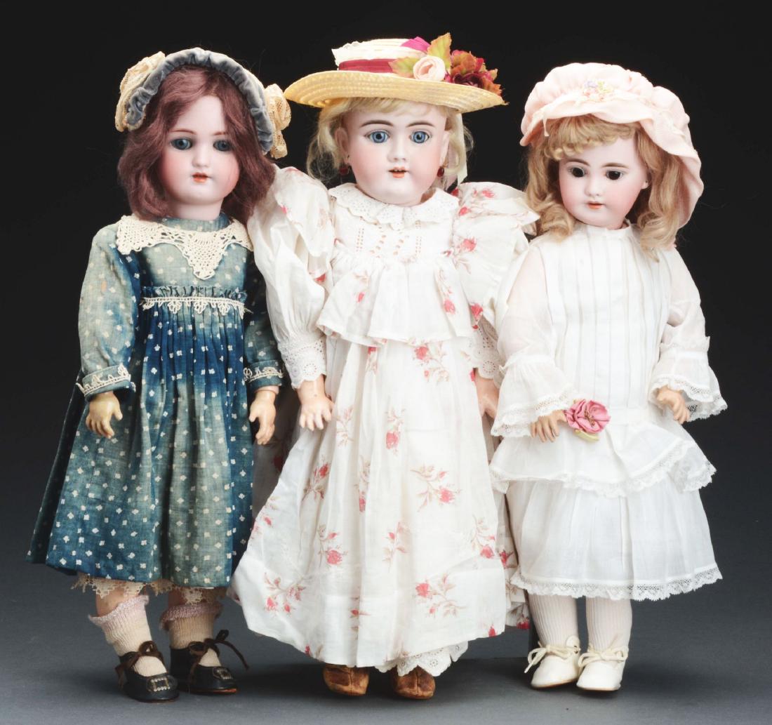 Lot Of 3: Quality German Bisque Head Dolls. (1 of 4)