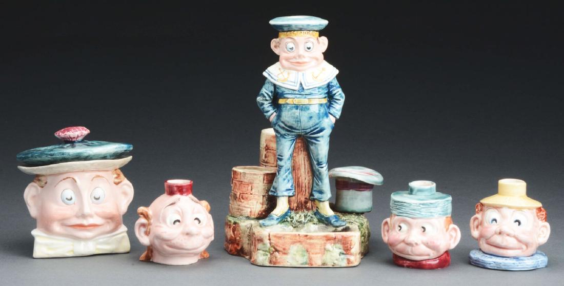 Lot Of 5: Staffordshire Brownie Figures. (1 of 1)