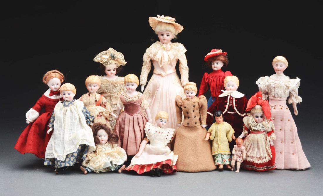 Lot Of 15: Assorted Bisque & Parian Style Dolls. (1 of 1)