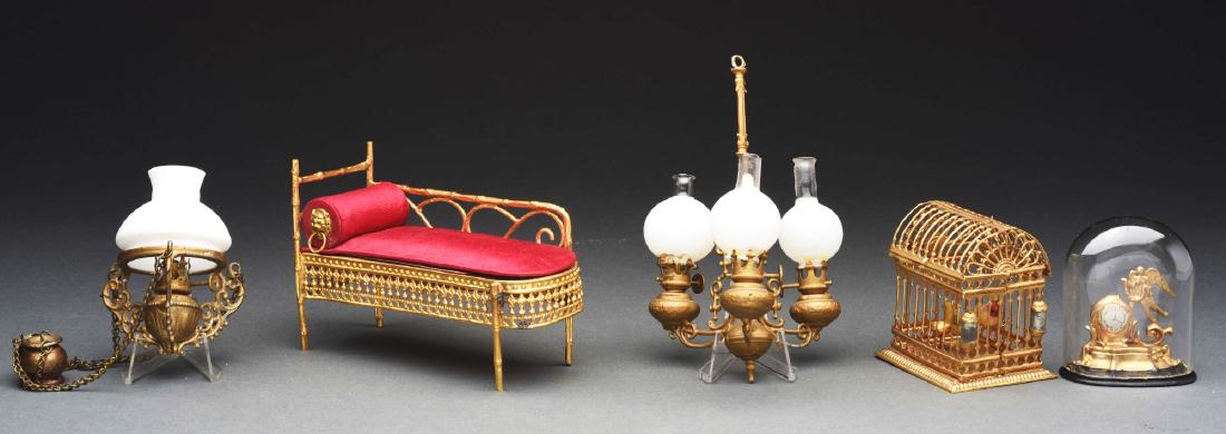 Lot Of 5: Ormolu Chaise Lounge & Other Items. (1 of 1)