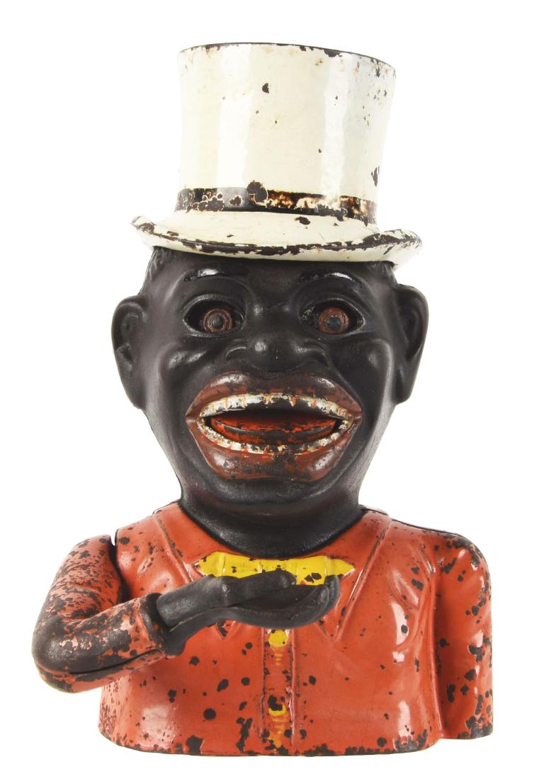 English Jolly N with High Hat Mechanical Bank. (1 of 3)