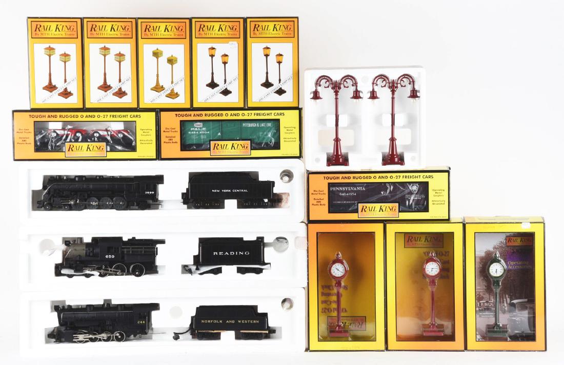Lot of 15: MTH Locomotives & Accessories In Boxes. (1 of 2)