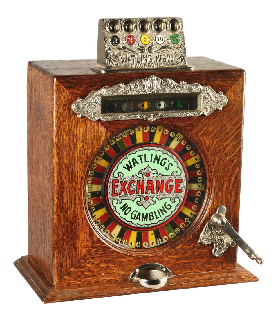 **5¢ Watling's Exchange Counter Wheel Slot Machine. (1 of 4)