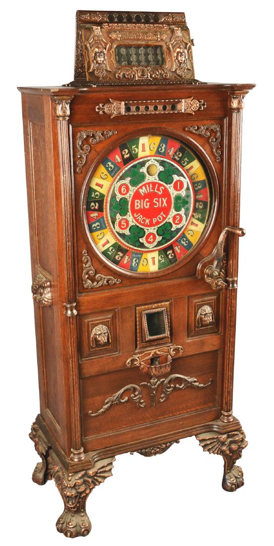 **5¢ Mills Novelty Co. Big Six Jackpot Upright Slot (1 of 6)