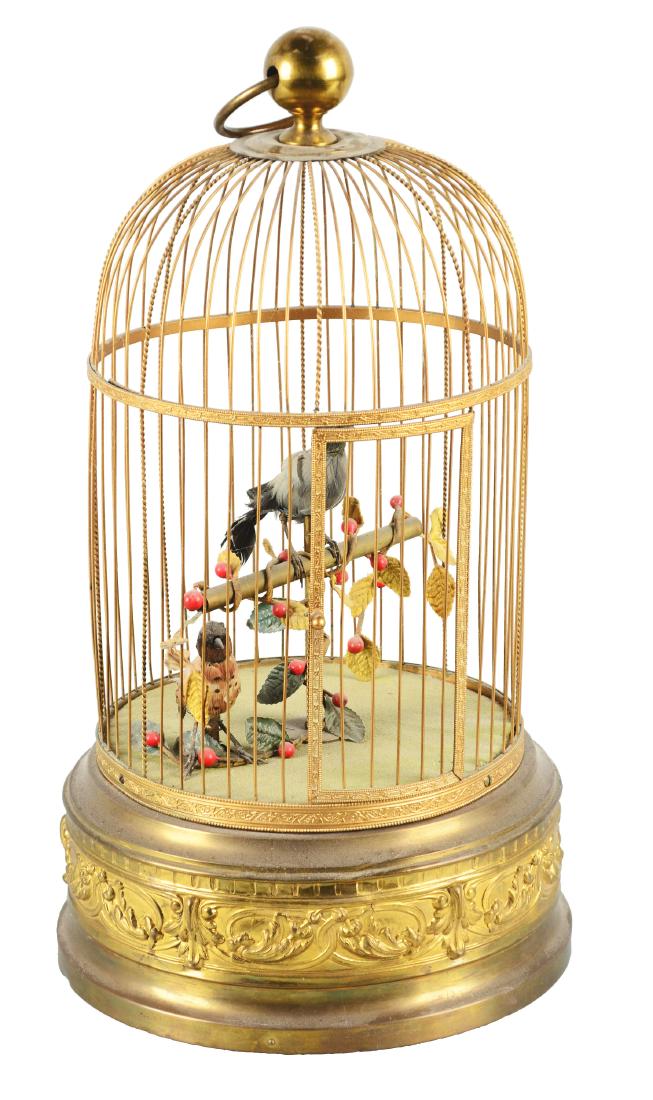 Large Wind-Up Birdcage Music Box. (1 of 4)